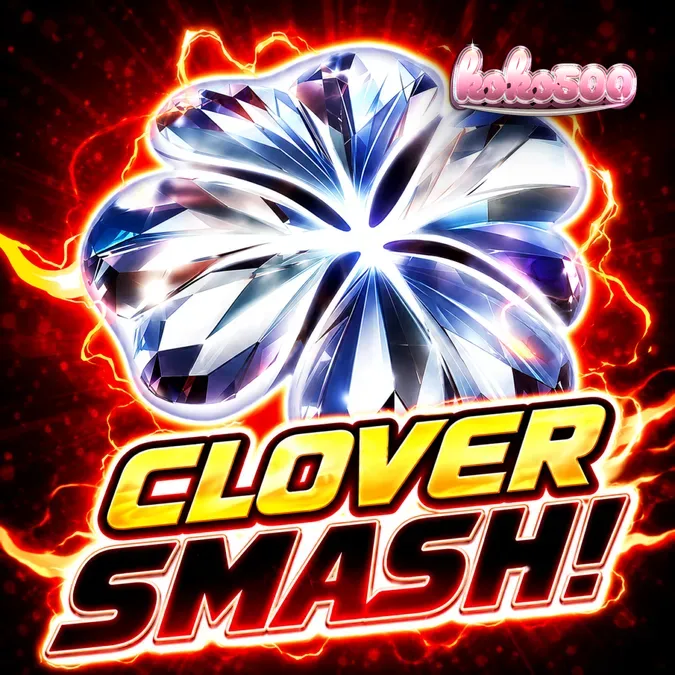 Tampilan visual slot Clover Smash dengan simbol semanggi dan latar belakang petir